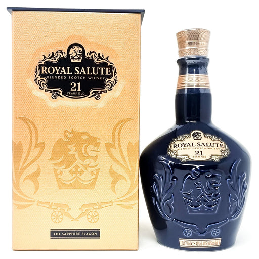 Royal Salute 21 Year Old Sapphire Flagon Blended Scotch Whisky, 70cl, 40% ABV - Old and Rare Whisky (1552598859839)