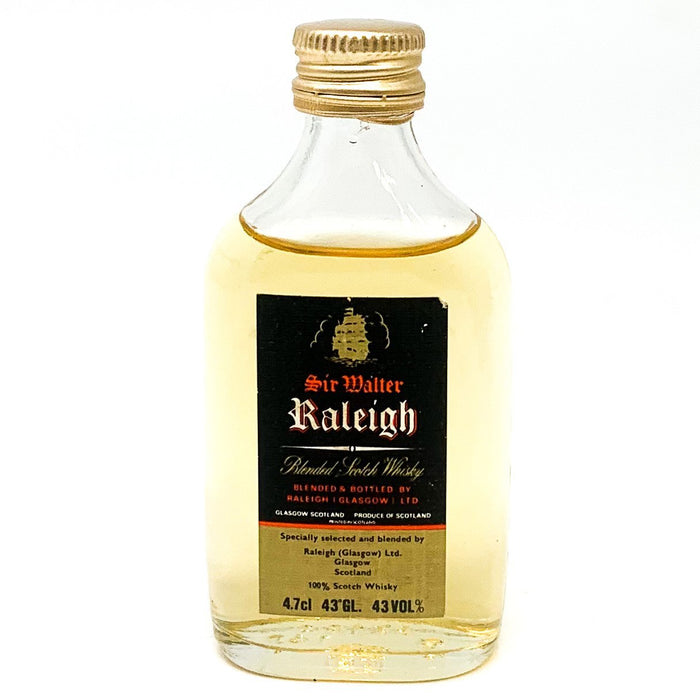 Sir Walter Raleigh Blended Scotch Whisky, Miniature, 4.7cl, 43% ABV - Old and Rare Whisky (6655056347199)
