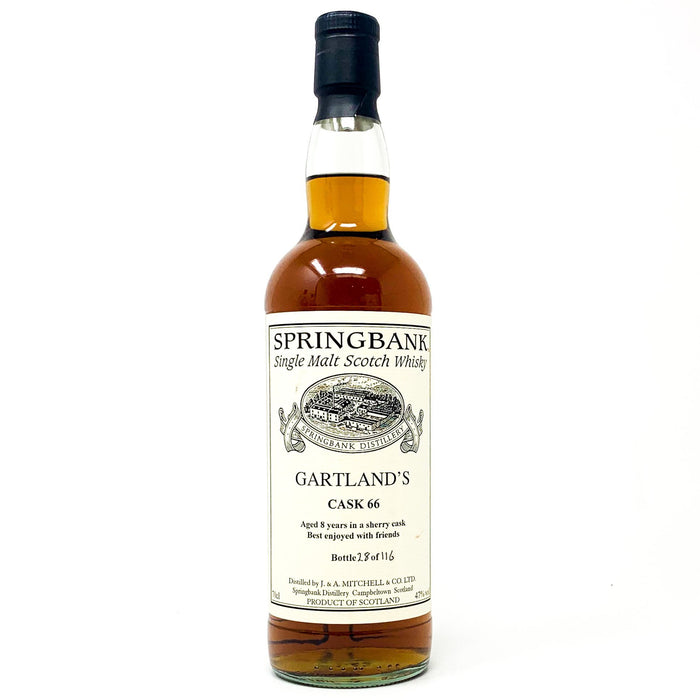 Springbank 8 Year Old Gartland's Cask 66 Sherry Cask Scotch Whisky, 70cl, 47% ABV - Old and Rare Whisky (4789695742015)