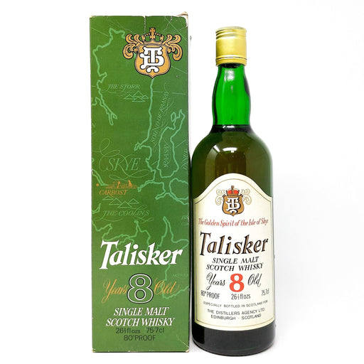 Talisker 8 Year Old Single Malt Scotch Whisky, 26 2/3 fl. ozs.(75.5cl), 80° Proof - Old and Rare Whisky (1552023486527)