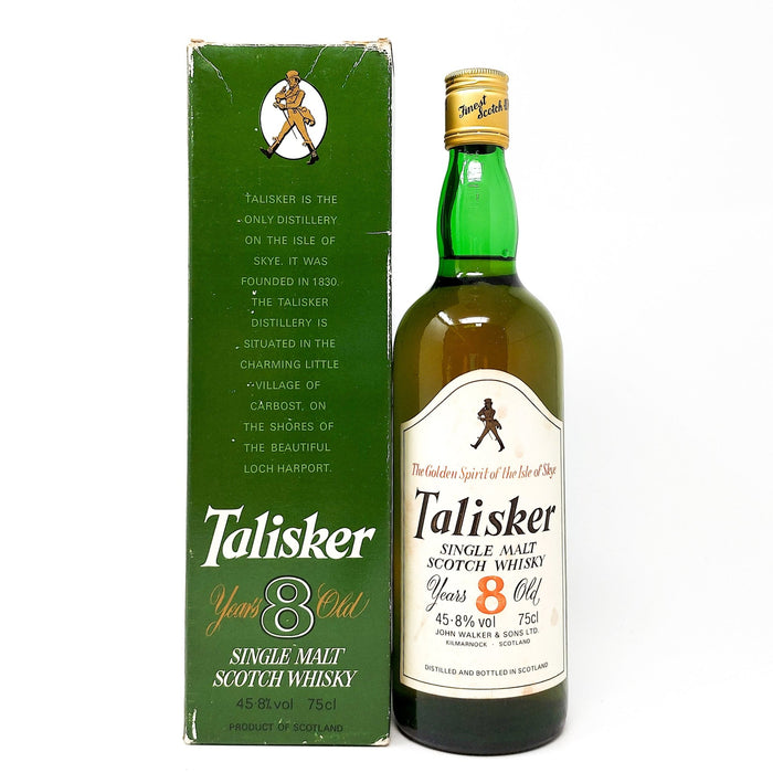 Talisker 8 Year Old Single Malt Scotch Whisky, 75cl, 45.8% ABV - Old and Rare Whisky (6988907544639)