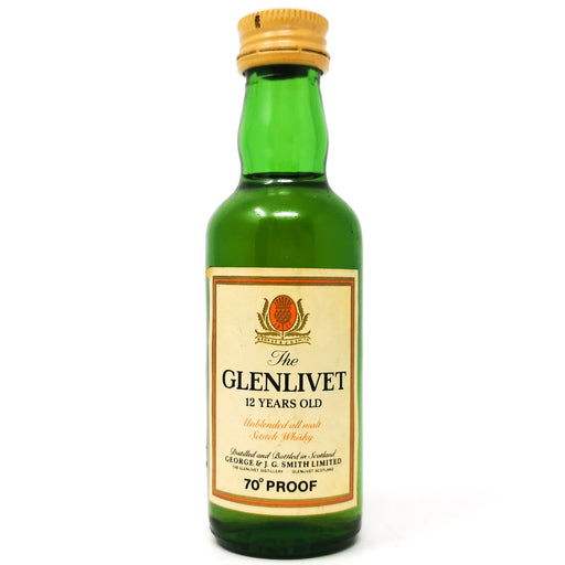 The Glenlivet 12 Year Old Scotch Whisky, Miniature, 5cl, 70 Proof - Old and Rare Whisky (6847088066623)