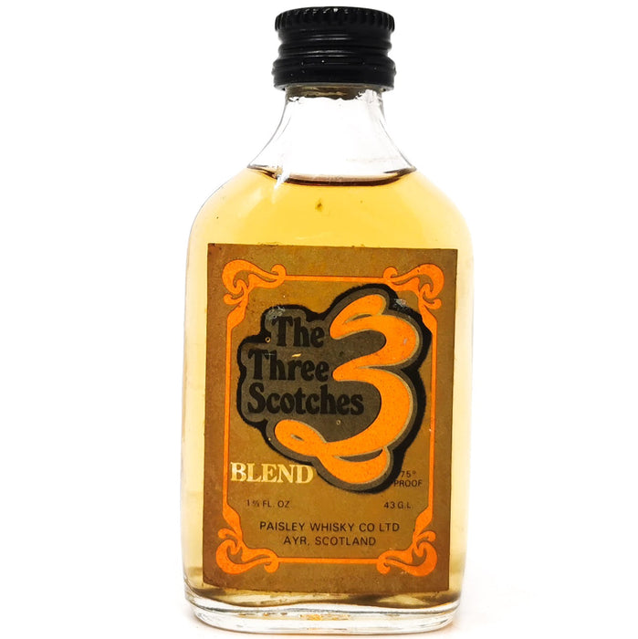 The Three Scotches Single Blend Whisky, Miniature, 1 2/3 fl oz, 43% ABV - Old and Rare Whisky (6850112290879)