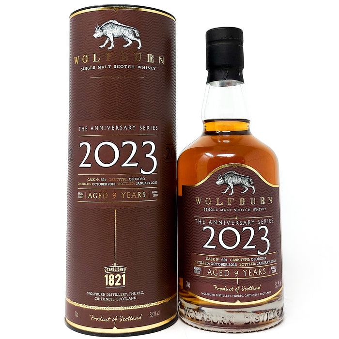 Wolfburn 9 Year Old 2023 Anniversary Series Single Malt Scotch Whisky, 70cl, 52.3% ABV
